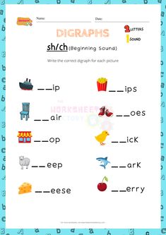 a worksheet for beginning and ending sounds