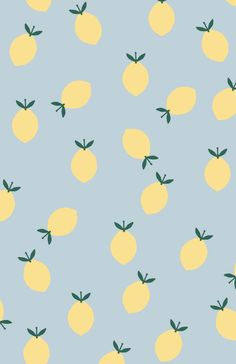 a blue background with yellow lemons on it