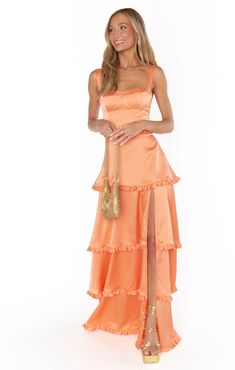 Lady Corset Dress ~ Garden Romantic – Show Me Your Mumu Pastel Dress Formal, Orange Prom Dresses, Orange Bridesmaid, Prom Dress Inspo, Spring Capsule, Pastel Dress, Prom Dress Inspiration, Cute Prom Dresses, Pretty Prom Dresses