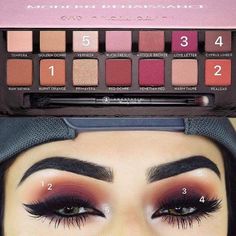 This is why I need this pallet, the red pink hues are gorgeous Smokey Eyes, Eyeshadow Tutorial, Fall Makeup, Makeup Goals, Eye Make, Homecoming Makeup