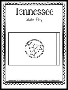 the tennessee state flag is shown in black and white, with an outline of five stars