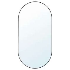 an oval mirror on a white background