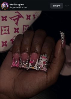 Hello Kitty Nail, Kitty Nail, Neon Acrylic Nails