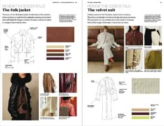 an article in the fashion book shows how to wear jackets and coats with different colors