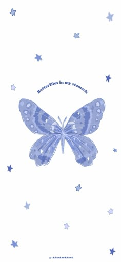 a blue butterfly with stars around it