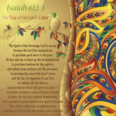 an image of the words of jesus on a tree branch with colorful leaves and birds