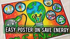 an easy poster on save energy is shown with the words, easy poster on save energy