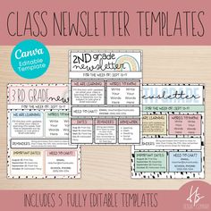 the class newsletter templates are available for students to use in their homeschool