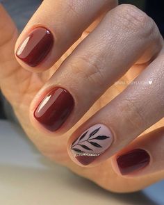 Fall Leaves Nail Art 25 Ideas: Designs, Tutorials, and Prices October Nails Natural, Emerald Green Fall Nails, Leaves Nail Art, Fall Leaves Nail Art, Thanksgiving Nail Designs, Fall Manicure, Fall Gel Nails, Nude Nail Designs, Simple Gel Nails