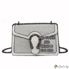 Bird in Bag - Bag female studded armpit small square bag popular rhinestone snake head wine god package chain shoulder crossbody bag Trendy Rectangular Shoulder Bag With Rhinestones, Trendy Rhinestone Crossbody Shoulder Bag, Trendy Rhinestone Clutch Shoulder Bag, Trendy Rhinestone Shoulder Bag, Snake Head, Street Trends, Crossbody Tote Bag, Crossbody Tote, Womens Crossbody Bag