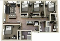 the floor plan of a two bedroom apartment