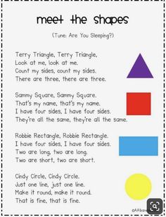 a printable worksheet to teach children about shapes