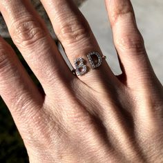 Custom Open Initial Ring – The Sis Kiss Multiple Rings, Custom Ring, Initial Ring, Custom Initials, Jewelry For Her, Ring Gold, Jewelry Trends, Custom Rings, Gifts For Girls