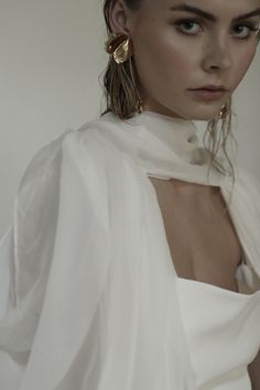 The Ellie Cape or Overskirt — A.B. ELLIE Dramatic Earrings, Cape Gown, Modern Gown, Infinity Dress, Matte Satin, Bridal Sash, Dress Order