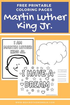 martin luther king jr coloring page with free printables for kids to color on