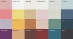 the color scheme for different shades of paint