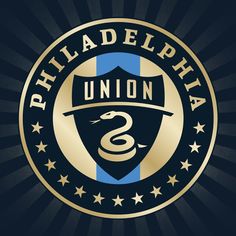 the philadelphia union logo on a dark background