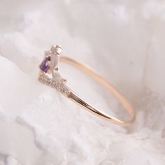 "Amethyst ring, Promise ring gold, Women ring gold, Dainty ring gold, Minimalist ring, Purple stone ring, Amethyst jewelry, Gold ring for her WE OFFER UNLIMITED PERIOD INSTALLMENTS PLAN This is a beautiful, stunning, feminine ring that works well for all occasions, styles, and ages. You will love it! Ring information Main stone: Amethyst Approximate size: 3.0mm Accent stone: Cubic zirconia Metal type: Gold Metal stamp: 14k solid gold Same ring with peridot - https://www.etsy.com/listing/24236383 Fine Jewelry Amethyst Crystal Promise Ring, Fine Jewelry Amethyst Crystal Ring For Promise, Elegant Amethyst Promise Ring With Open Design, Fine Jewelry Yellow Gold Amethyst Open Ring, 14k Gold Amethyst Open Ring, Elegant Open Amethyst Promise Ring, Elegant Promise Amethyst Open Ring, Gold Amethyst Stackable Rings, Gold Amethyst Open Ring In 14k