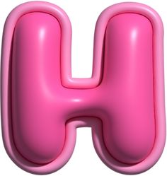 the letter h is pink in color