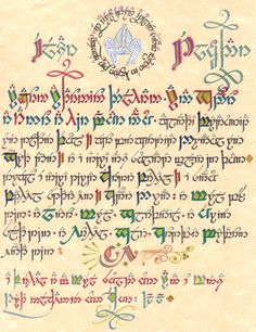 an old manuscript with writing on it and various symbols in different languages, including the letter d