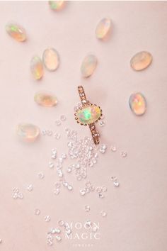 Sparkle all weekend long with the captivating Moon Magic Opal Ring - Above Clouds. This beauty matches perfectly with our stacking rings. Ready to shine? #opal #gems #crystals #gemstonejewelry #gemstones Opal Stone Meaning, Above Clouds, Rings With Diamonds, Cloud Ring, Gems Crystals, Ring Bands, Grey Clouds, Moon Magic, Opal Stone