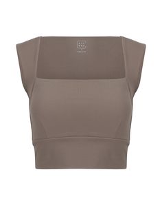 DETAILS: Color: Mocha Nylora's signature 4-way stretch fabric Built-in bra with removable padding Square neckline 77% Nylon, 23% Spandex Machine wash SIZE & FIT: Fits true to size Length: 14 3/4" Bust: 14" Bottom: 12 1/4" Tracy Anderson, Feminine Top, Legging Fits, 4 Way Stretch Fabric, Fabric Squares, Square Necklines, Fitness Beauty, Workout Programs, Daily Outfits