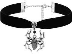 PRICES MAY VARY. GOTHIC BLACK SPIDER CHOKER NECKLACE: The Spider necklace is a stunning piece of jewelry that features the captivating and powerful symbol of the spider. Spiders represent creativity, patience, and feminine energy. This black choker is perfect for those who love gothic style and can be worn with any outfit, whether it's for daily wear or a special occasion. With its unique and striking design, it's sure to make a statement. MATERIALS: Meticulously crafted from high-quality zinc a Spider Choker Necklace, Spider Choker, New Year Jewelry, Gothic Necklaces, Gothic Spider, Gothic Choker Necklace, Choker Necklace Black, Spider Pendant, Gothic Choker