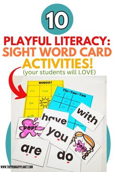 the words and numbers are displayed in this printable sight word card activity for kids