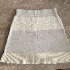 Perfect Fall Skirt! Cream And Tan Knit. Cute And Cozy. Brand New With Tags! Size S. Casual Knit Mini Skirt, Casual Knitted Skirt For Fall, Winter Cotton Skirt In Beige, Winter Beige Cotton Skirt, Casual Fitted Knitted Skirt, Fitted Knitted Skirt, Winter Beige Knit Skirt, Casual Cream Stretch Skirt, Casual Stretch Cream Skirt