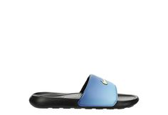 Nike Victori One Men's Slide Sandal Slip into the Nike Victori One men's Slide Sandal for your ultimate weekend footwear. With classic Nike branding and a foam Cushioned footbed, this Slide looks cool while you go about your day. The traction outsole makes sure whatever the activity, you're still good to go. Synthetic upper Slip-On Cushioned footbedTraction outsole Nike Slide Flip Flops With Cushioned Footbed, Comfortable Slip-on Sandals For Water Sports, Nike Synthetic Slides For Swimming, Nike Slides For Swimming, Blue Slides For Summer, Nike Slip-on Slides For Swimming, Nike Slides With Cushioned Footbed For Beach, Nike Beach Slides, Blue Sandals For Water Sports In Summer