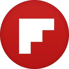 a round red button with the letter f in white on it's bottom corner