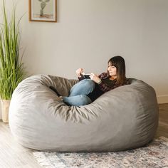 #color_fog-lenox Big Joe Bean Bag Chair Living Rooms, Massive Bean Bag Chairs, Big Joe Bean Bag Chair, Massive Bean Bag, Massive Beanbag, Buffet And Sideboards, Large Bean Bag Chairs, Bean Bag Cover, Large Bean Bags