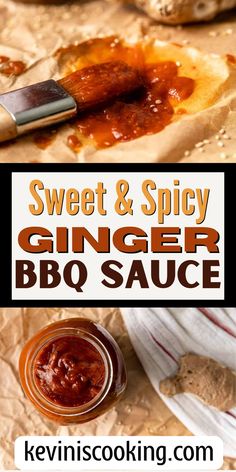 sweet and spicy ginger bbq sauce is the perfect side dish for hot dogs or burgers