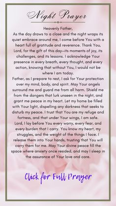 Night Prayer | Catholic Prayer #nightprayer Couple Prayers, Night Prayer Catholic, Couples Prayer, Blessed Night, Evening Prayer, Good Night Prayer, Christian Quotes God