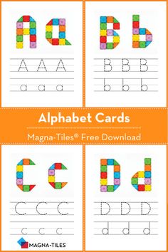 Magna-Tiles alphabet free printable download for preschool or homeschool. Each alphabet card has a different letter built with magnetic tiles and lines where kids can practice writing or tracing each letter of the alphabet. Magna Tiles Printables, Magnatile Ideas, Magnatiles Ideas, Alphabet Activities For Preschool, Reading Rotations, Math Stem Activities, Kindergarten Reading Centers, Magna Tiles