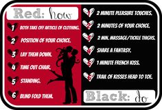 a red and black poster with instructions on how to use it for valentine's day