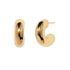 Embrace bold sophistication with our Chunky Hoop Earrings, a modern twist on a classic style. These substantial hoops are expertly crafted from brass and finished with a luxurious 14k gold plating, giving your look a rich, polished accent. Perfect for making a statement while maintaining elegance, these earrings are designed to be comfortably lightweight, allowing for day-to-night wear.   Made of 14K gold over brass.  Hypoallergenic, nickel, and lead-free. Tarnish resistant. H2O sensitive. Take off before shower or swimming, and place in the pouch that comes with the package. September Birthstone Jewelry, Chunky Hoop Earrings, August Birthstone Jewelry, July Birthstone Jewelry, Night Wear, Jewelry Ring Box, Pearl Jewellery Earrings, Men's Jewelry Rings, Evil Eye Jewelry