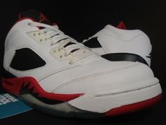 ITEM: 2016 Nike Air Jordan V Retro Low (white/black/fire red colorway) - Men's US size 8 STYLE NUMBER: 819171-101 CONDITION: Worn - Great overall condition INCLUDED ACCESSORIES: Non-applicable (no original box) ADDITIONAL NOTES: This rare colorway is impossible to find in this size and condition.  Guaranteed to be 100% AUTHENTIC MERCHANDISE or your money will be refunded in full. SATISFACTION IS 100% GUARANTEED PAYMENT METHODS: eBay Payment Methods Cash or Credit Card (if picked-up locally @ our Jordan V, Nike Air Jordan 5, White Cement, Air Jordan 5 Retro, Retro Brand, Black Fire, Air Jordan 5, Jordan 5, White Brand