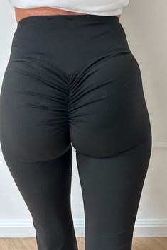 Daria Black Seamless Ruched Flared Leggings Flared Leggings, Black Seamless, Black Leggings, Casual Wear, Active Wear, Dress Outfits