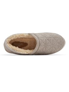 Rockport Women's Trutech Veda Moc Slipper Taupe Grey CI5891 If at-home comfort is a must (and we know that it is!), you'll love our Veda moc slippers. These women's slippers cradle your feet with a warm, cozy lining inside, and a rubber outsole lets you grab the mail without a change of shoes. The quilted fabric on top adds distinctive eye appeal that sets these slippers apart from the rest. Soft outer material envelops a warm, comfortable lining inside the slippers Hand-stitched quilting on the Moc Slippers, High Heels Sneakers, Taupe Grey, Quilted Fabric, Women's Slippers, House Shoes, Office Casual, Designer Heels, Brown Fashion