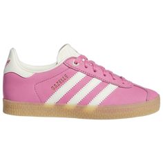 Keep your little girls’ playdates fun and comfortable with the adidas Gazelle. Featuring a low-cut design, these classic silhouettes bring a timeless look to your little kids’ playful outfits. Your girls who love running around and playing will also love the adidas Gazelle that brings happy, comfy, and stylish feels every day. Iconic 3-Stripes side panels add a pop of style. Lightweight construction ensures all-day comfort. adidas Originals Gazelle - Girls' Preschool Casual Running Shoes. Cheap Nice Shoes, Shoes For Back To School Teens, Preppy Shoes Cheap, Woman Trendy Shoes, Hot Pink Adidas Shoes, Cute Addidas Shoes Outfits, Chte Shoes, Cute Gazelles, Cute Shoes For School Casual