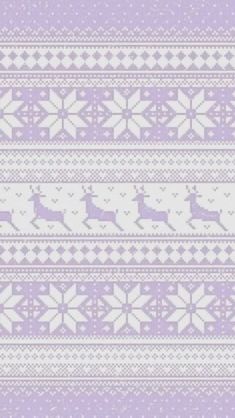 a purple and white knitted pattern with deers