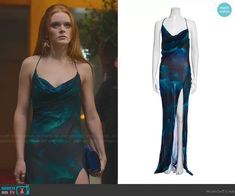 the dress worn by person on tv teen drama show pretty little thing in blue and green