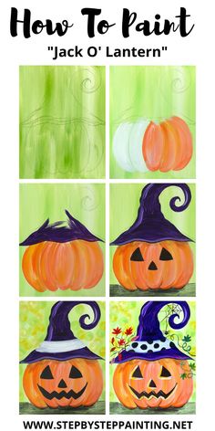 how to paint jack o'lantern pumpkins with step by step instructions for kids