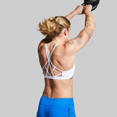 We made our Warrior Sports Bra because a cute, flattering, and strappy back design shouldn't mean your sports bra lacks support. Meet your new workout Warrior—designed for athletic builds, this bra won’t dig in or restrict your movement and provides the perfect amount of coverage and compression through any activity. T-back Sports Bra With Straps For Workout, Cross Back Sports Bra With Built-in Bra For Training, Training Activewear With Mesh And Strappy Back, Functional T-back Sports Bra For Workout, Sporty Sports Bra With Mesh And Strappy Back, Sporty Strappy Mesh Back Sports Bra, Strappy Mesh Back Sports Bra For Yoga, Strappy Back Mesh Sports Bra For Yoga, Workout Activewear With Mesh Cross Back