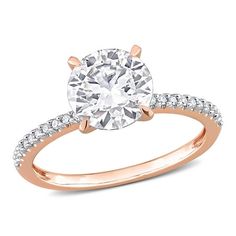 a rose gold engagement ring with diamonds