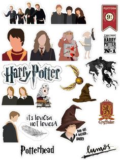 harry potter stickers are shown here