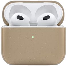 an apple airpods case with two eyes in it