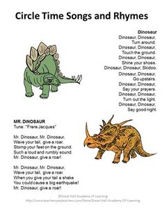 an image of the dinosaurs song sheet for children to play with their names and pictures