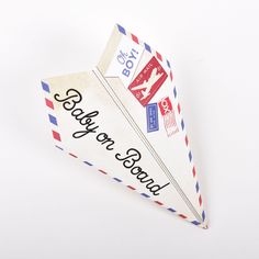 an air mail envelope with the words go back on board written in black ink and red, white, and blue letters